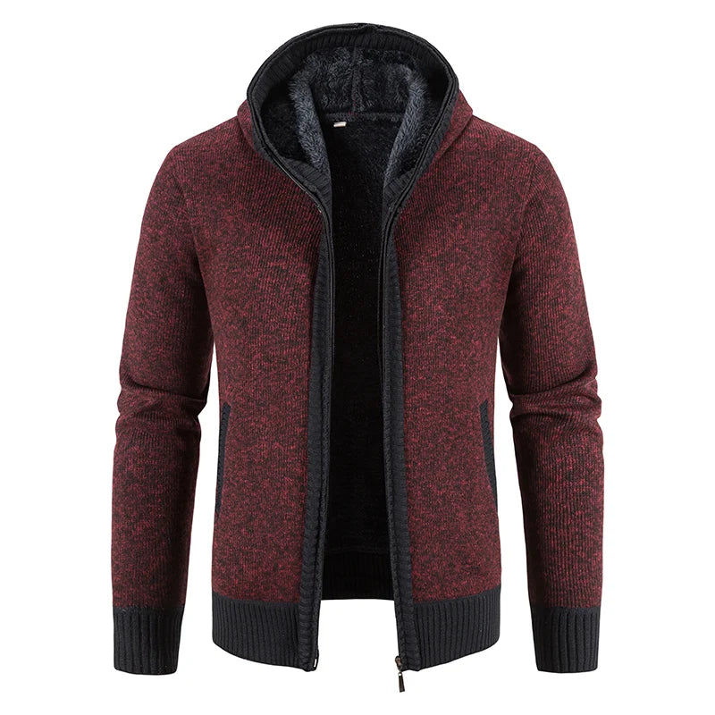 Herren Herbst Jacke Übergangsjacke Warme Sweatjacke Zipper Sweater Strickjacke