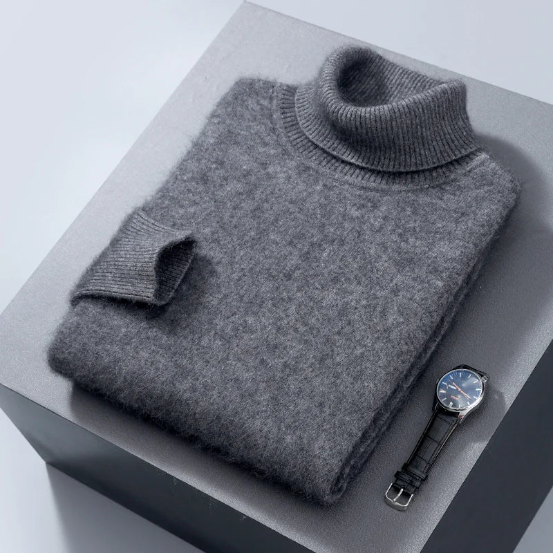 Herren Rollkragen Pullover Sweatshirt Langarm Pulli Sweater Shirt 100% Kaschmir