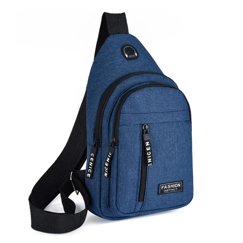 Zaino Monospalla Borsa Da Petto Marsupio Per Uomo Borsello Moto con Porta USB