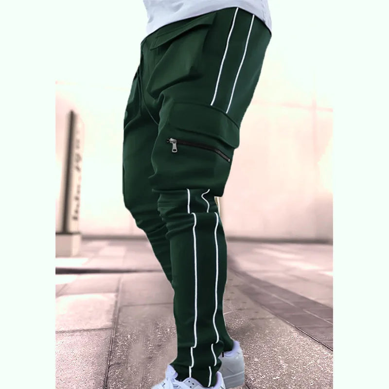 Herren Sporthose Jogger Jogginghose Sweatpants Trainingshose Cargo Hose mit Zip