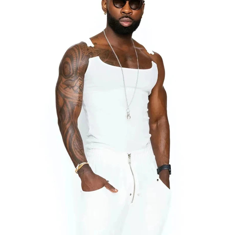 Herren Oberteil Ärmellos Tank Top Sexy Shirt Clubwear Muskel T-Shirt Unterhemd
