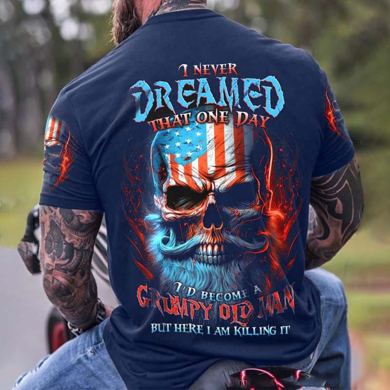Herren Metal Skull Horror 3D T-Shirt Rundhals Unisex Sommer Streetwear