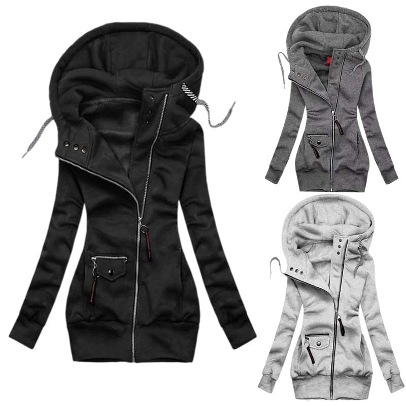 Kapuzenpullover Sweatshirt Pulloverkleid Hoodie Pulli Tunika Damen Sportkleid
Zipper