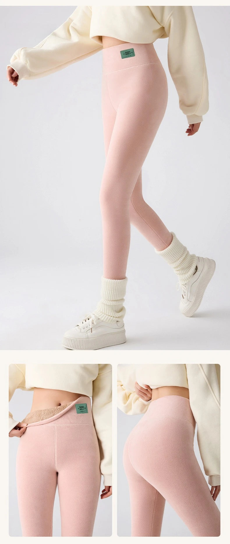 Frauen Hose Winter Leggins Warm Thermohose Innenfleece Blickdichte Strumpfhose