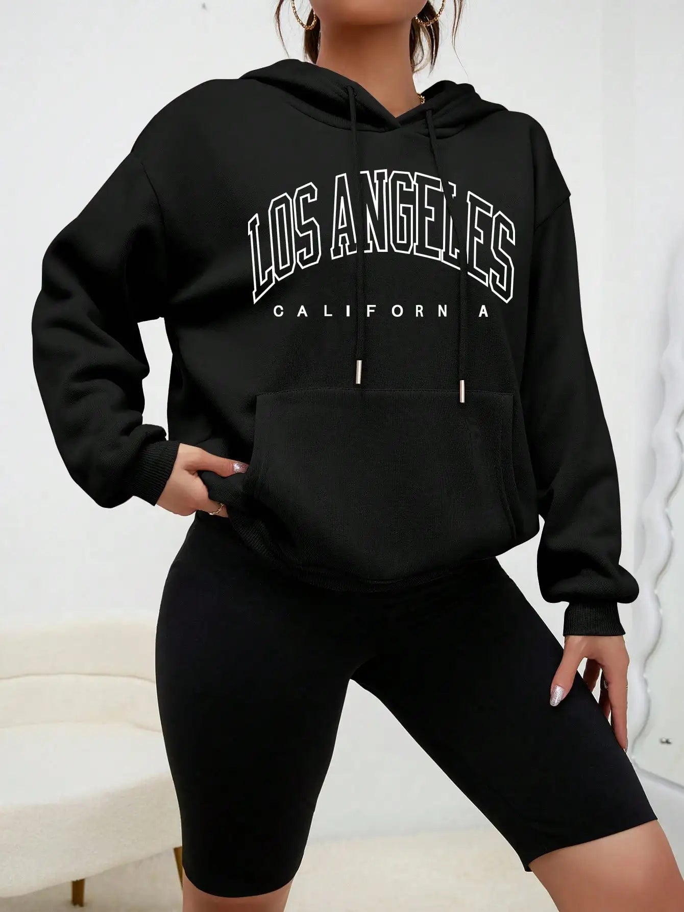 Los Angeles Kapuzenpullover Sweatshirt Hoodie Pulli Damen Kapuzenpulli Shirt