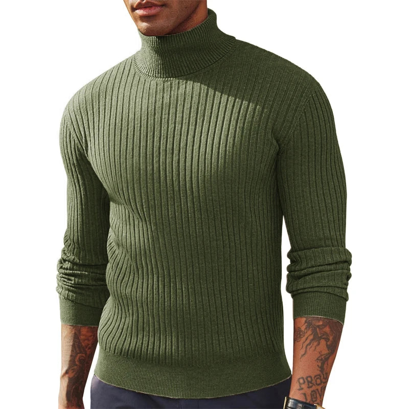 Herren Rollkragen Pullover Sweatshirt Leichter Pulli Sweater Shirt Langarmshirt