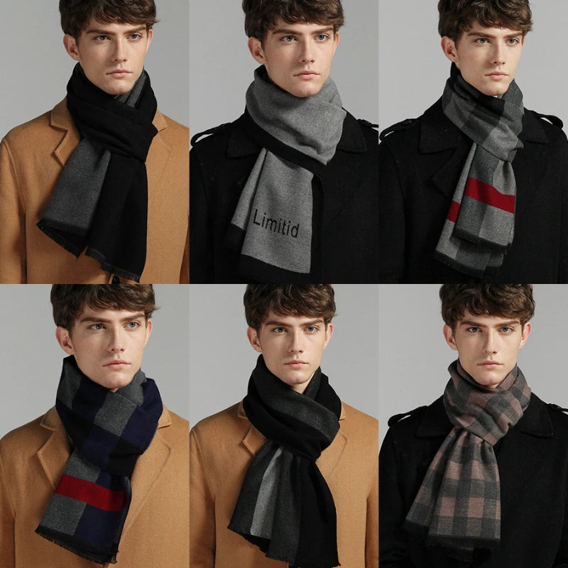 Herren Schal Winterschal Stola Schlauchschal Halstuch Wollschal Strickschal Loop
