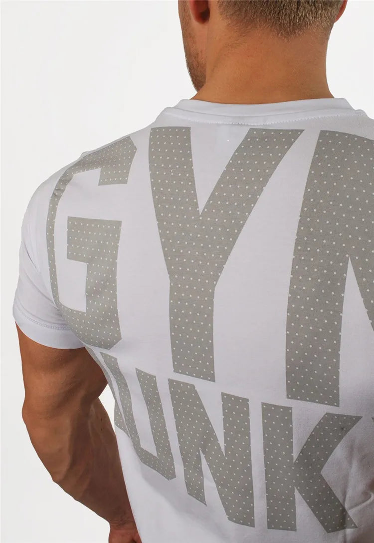 Männer Mode T Shirt Männer Tops Sommer Fitness Bodybuilding Kleidung Muscle Männlichen Shirts Baumwolle Slim Fit Tees