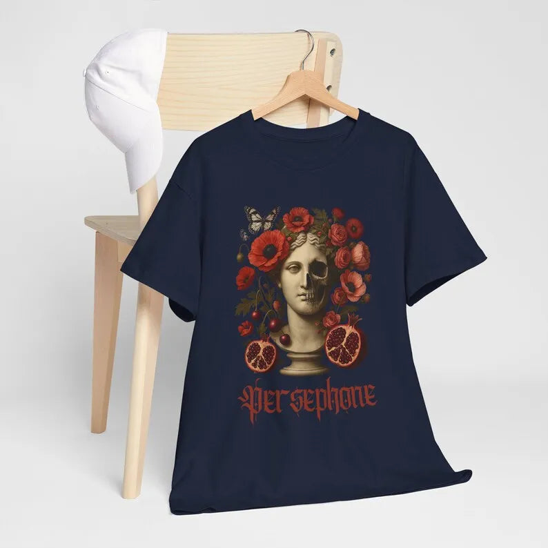 Damen Sommer Top Gothic T-Shirt Rundhals Streetwear lockeres Damentop Bluse