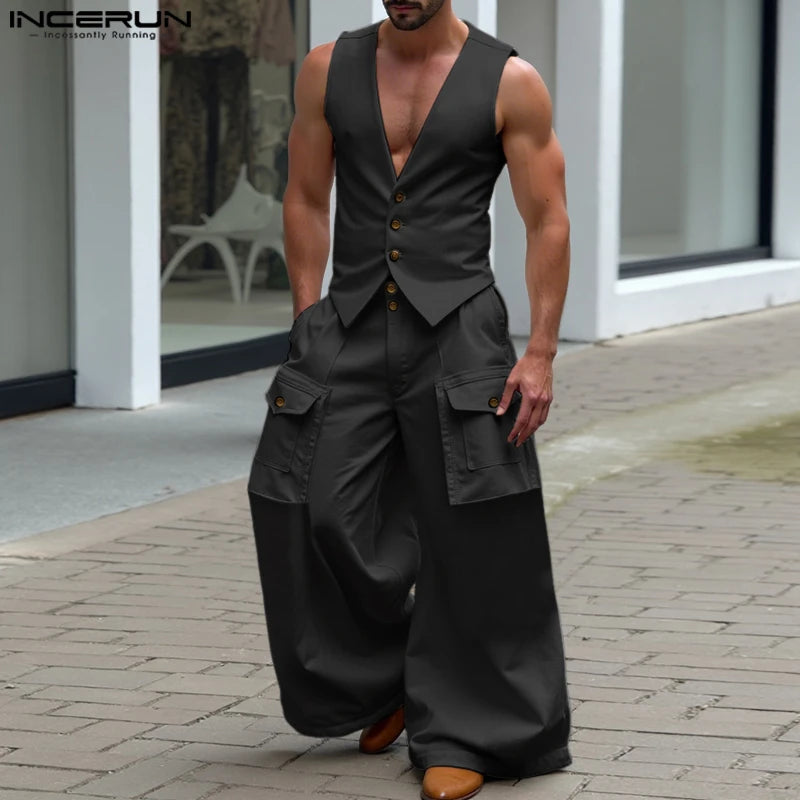 2 Tlg Set Männer Hose Weste Haremshosen Pumphosen Pluderhosen Hosenrock Herren