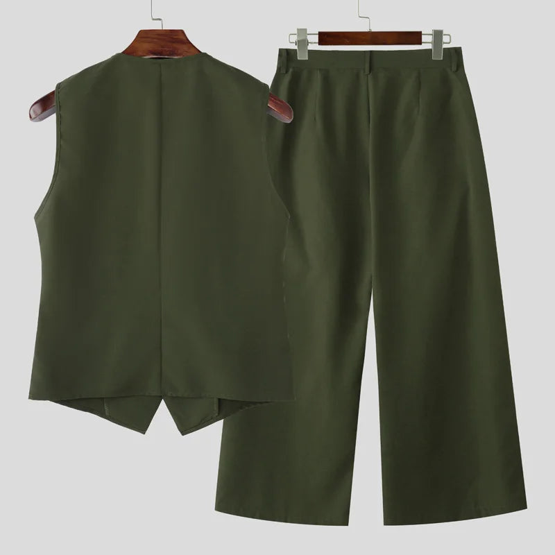 2 Tlg Set Männer Hose Weste Haremshosen Pumphosen Pluderhosen Hosenrock Herren