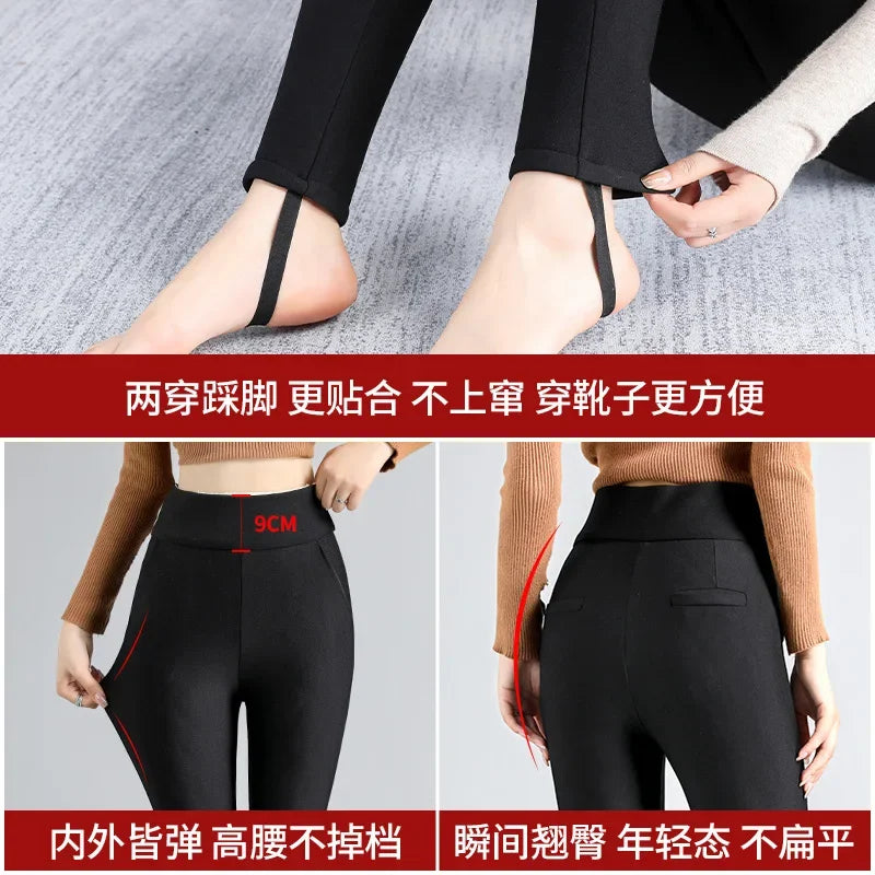 Frauen Hose Winter Leggins Warm Thermohose Innenfleece Leggings Strumpfhose