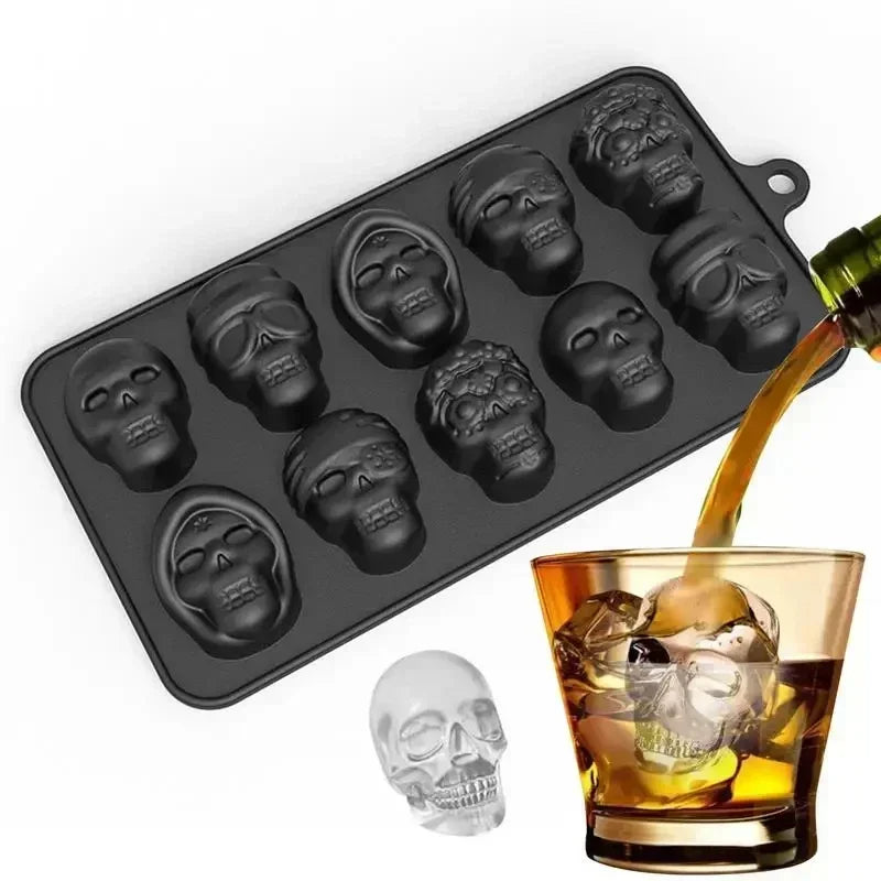 3D Silikon Eiswürfelform Schedel Skull Party Eiswürfel Cocktails Eiswürfelschale