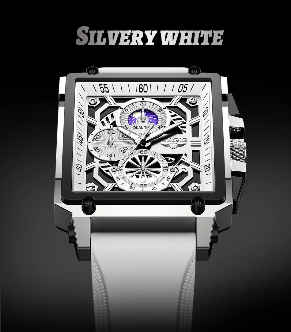 Orologio Uomo Quarzo Acciaio Inossidabile Orologio digitale Cronografo sportivo