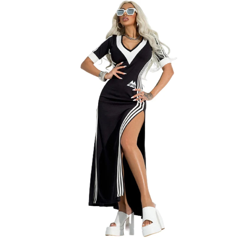 Frauen Maxikleid Fitness Sportkleid Kleid Sweatshirt Sweatkleid Longtops Tunika