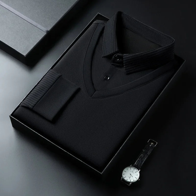 Herren Poloshirt POLO Shirt T-Shirt Langarm Zipper Hemd Fashion Polohemd Top NEU