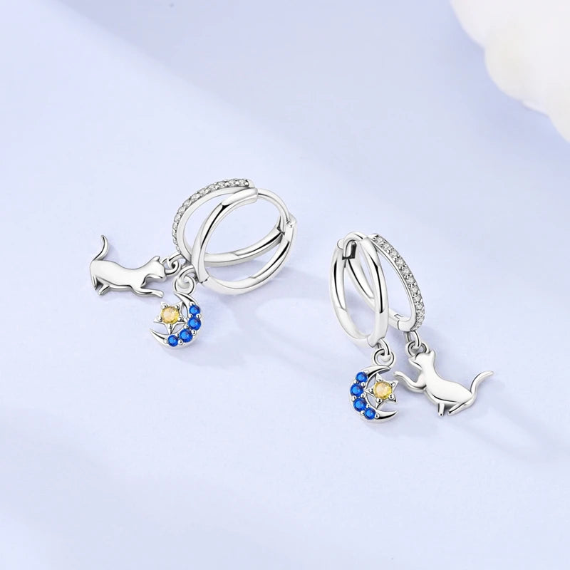 Creole Argento 925 Sterling Zirconi | Orecchini Eleganti Ipoallergenici Regalo