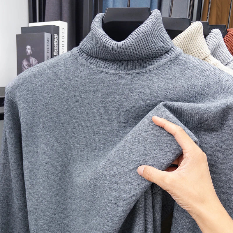 Herren Rollkragen Pullover Sweatshirt Leichter Pulli Sweater Shirt Langarmshirt