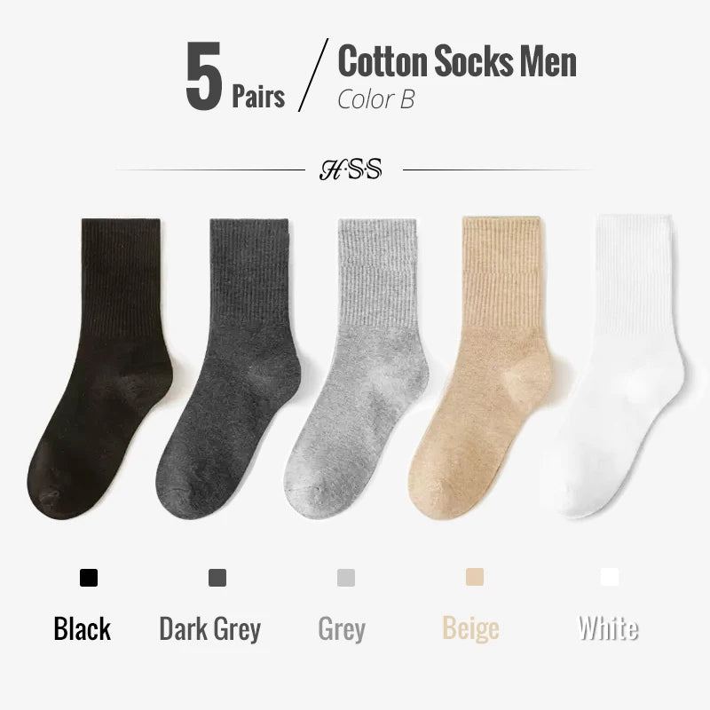 5 Paar Herren Business Socken aus Baumwolle Atmungsaktives Füßlinge Größe 38-45