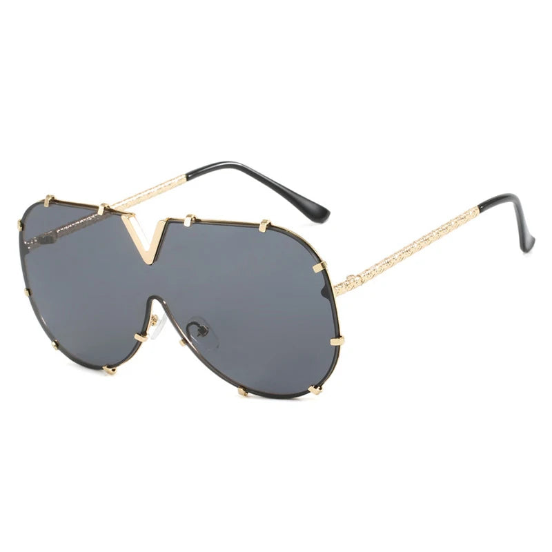 Damen Sonnenbrille Designer Luxus Brille Quadratische Übergröße Gläser Vintage