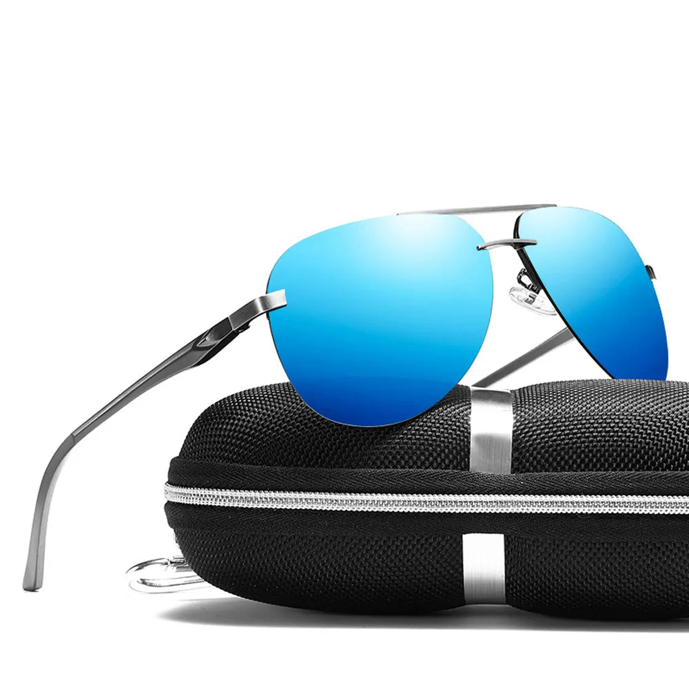 Aluminium Herren Sonnenbrille Polarisiert UV400 Schutz HD Fahren Pilotenbrille
