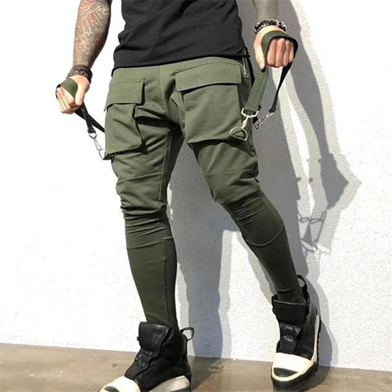 Herren Sporthose Jogger Jogginghose Sweatpants Trainingshose Cargo Hose mit Zip
