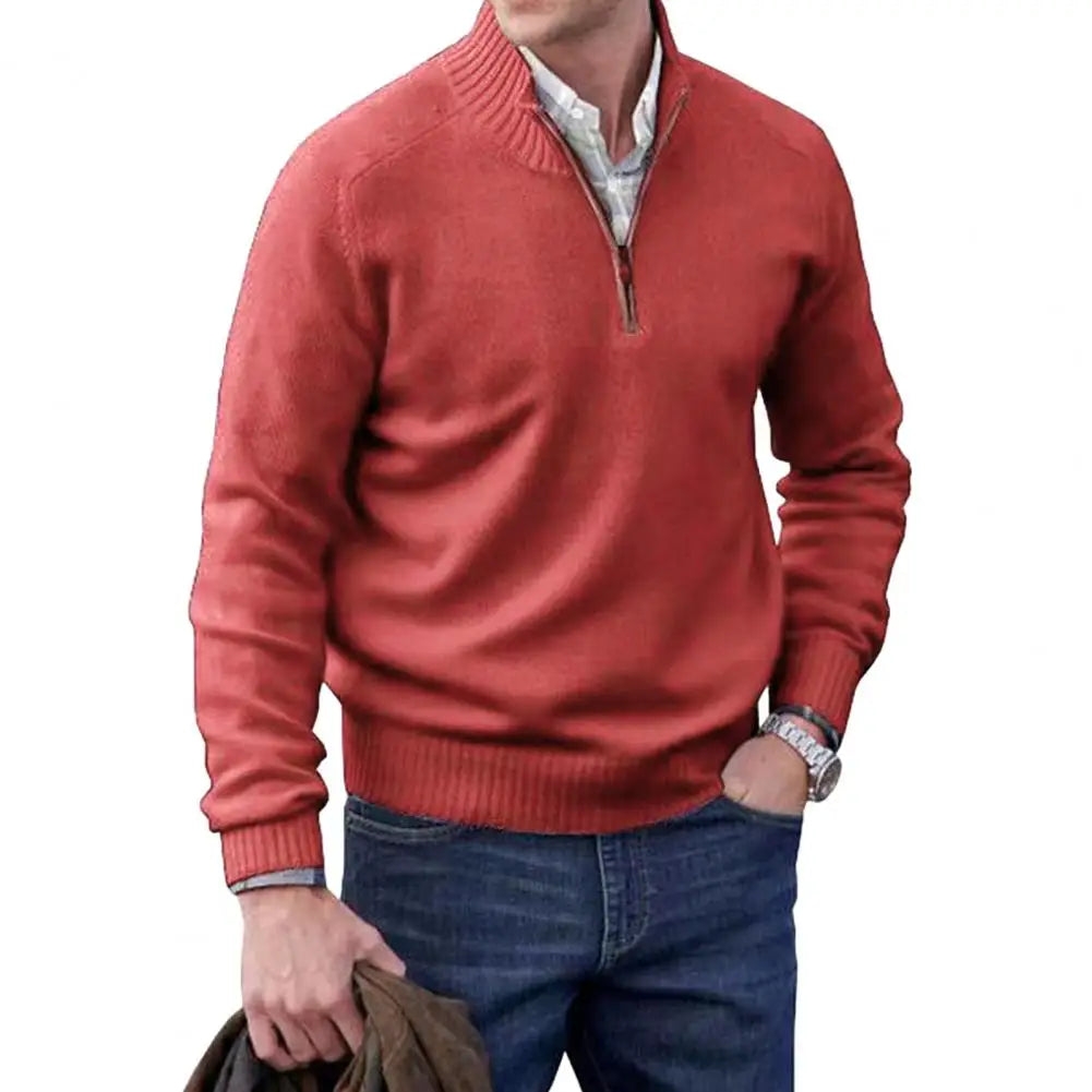 Herren Pullover Sweatshirt Troyer Pulli Sweater Stehkragen Zipper Langarmpulli