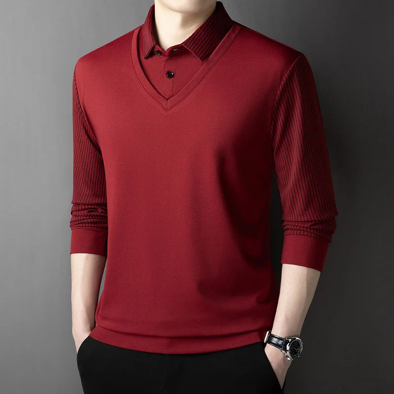 Herren Poloshirt POLO Shirt T-Shirt Langarm Zipper Hemd Fashion Polohemd Top NEU