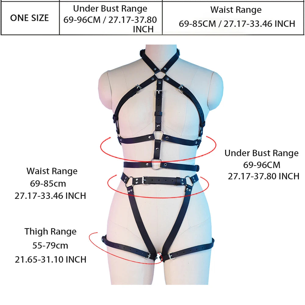 Sexy Harness Kette BH Gürtel Toys Punk Gothic Fetish Frauen Bdsm Bondage Dessous