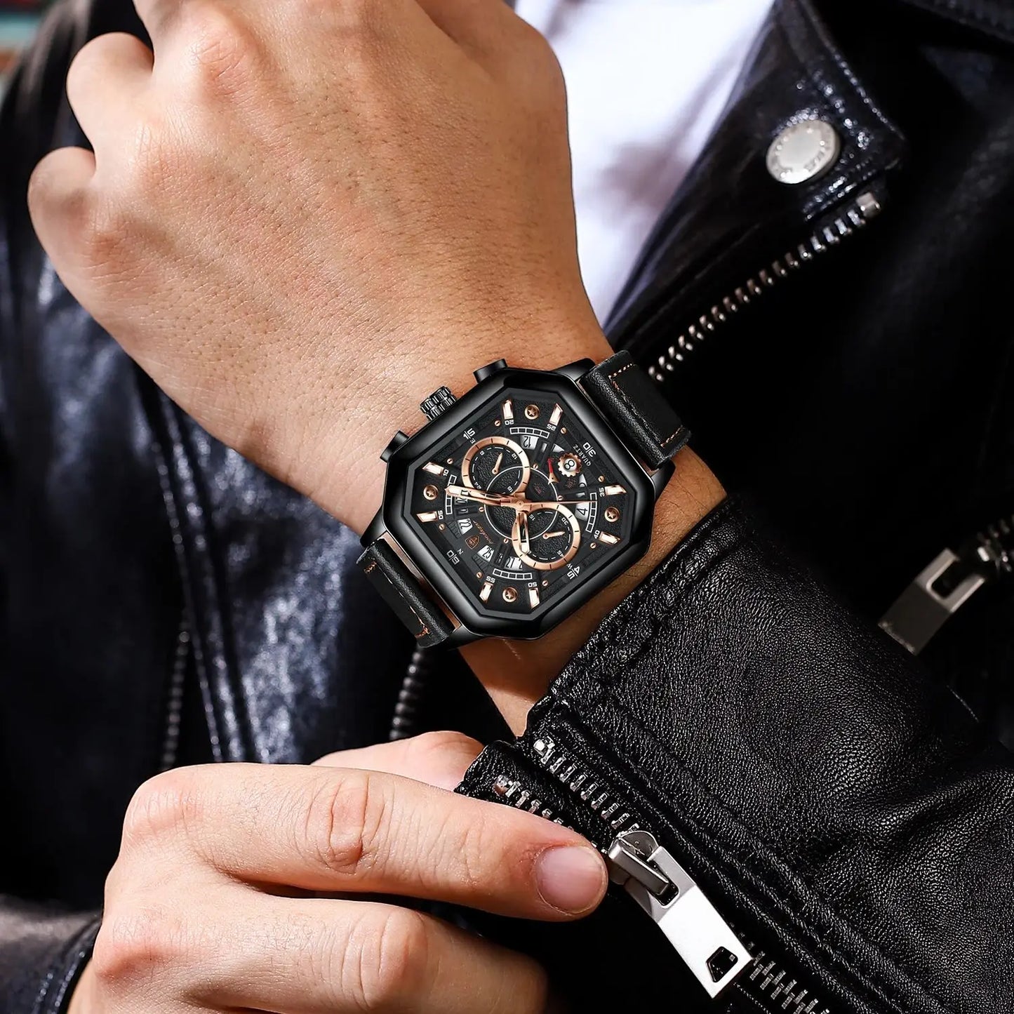 Herren Armbanduhr Digital Uhr Silber Edelstahl LED Quarzuhr Luxus Chronograph