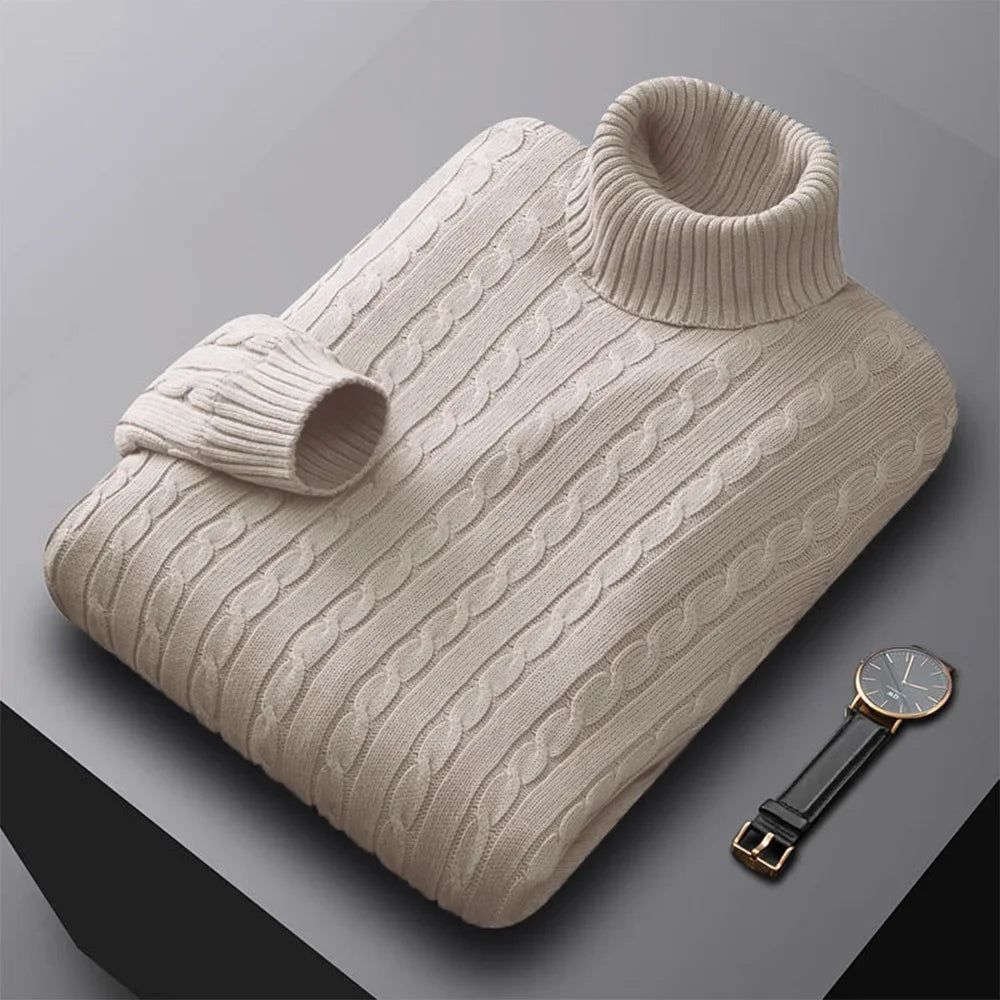 Herren Rollkragen Pullover Sweatshirt Pulli Zipper Sweater Shirt Langarmshirt