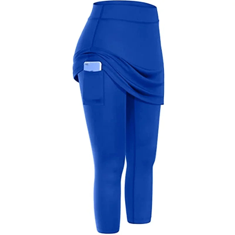 Yoga Leggings Mini Kleid Damen Hose Fitness Hosenrock Leggins Rock Tennisrock