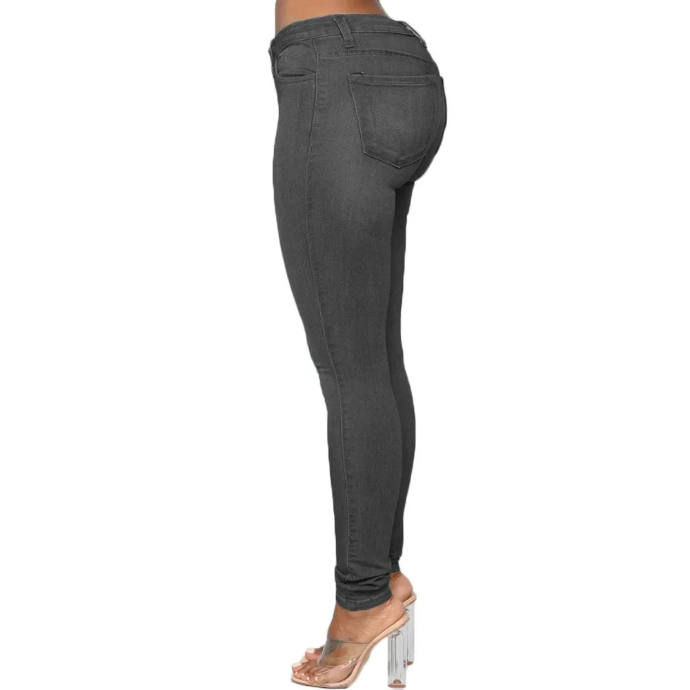 Sexy Damen Jeans Hose Bleistifthose Push Up Denim Style Jeanshose Hüfthose