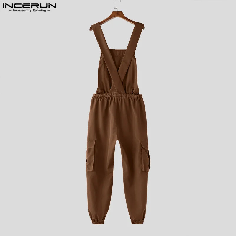 Männer Latzhose Hose Harems Pumphosen Pluderhosen Jogger Overalls Streetwear