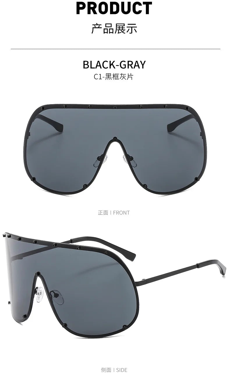 Damen Sonnenbrille Designer Luxus Brille Quadratische Übergröße Gläser Vintage