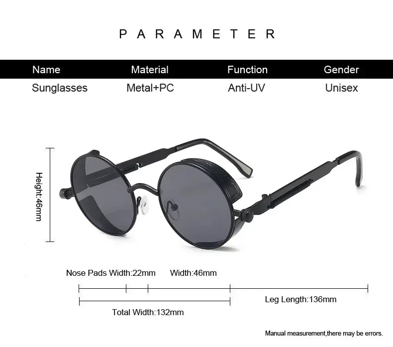 Damen Sonnenbrille Luxus Modische runde Herren Brille Vintage UV400