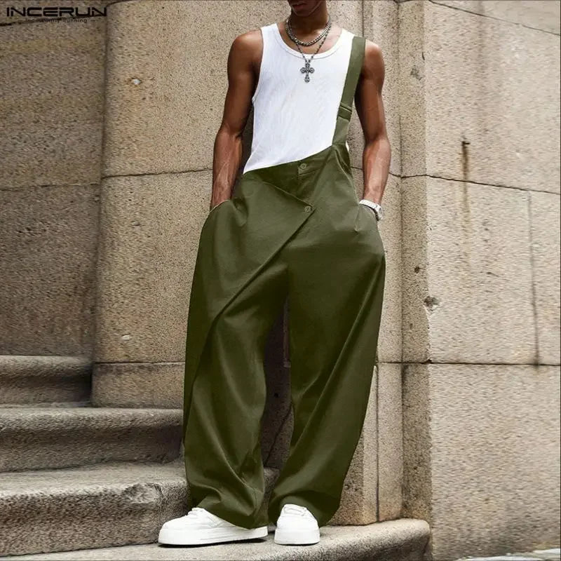 Männer Latzhose Hose Harems Pumphosen Pluderhosen Jogger Overalls Streetwear