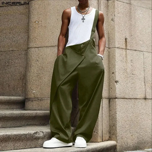 Männer Latzhose Hose Harems Pumphosen Pluderhosen Jogger Overalls Streetwear