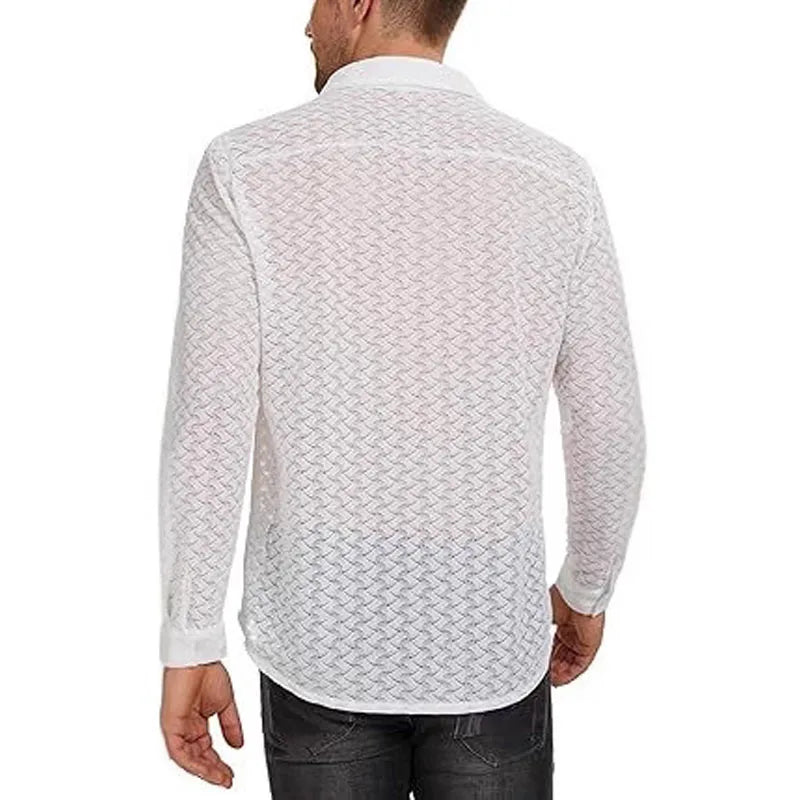 Fetisch Fashion Männer Oberteil Sexy Shirt Herren Body Hemd Transparent Clubwear