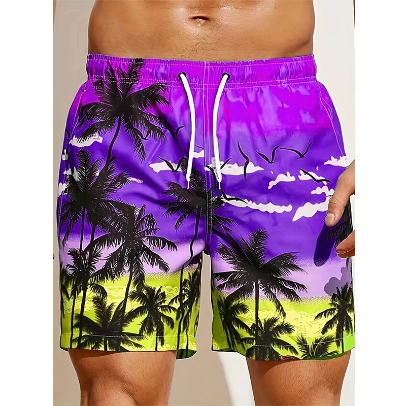 Hawaii-Badehose Herren Badeshort Kurzehose Shorts Schwimmhose 100% Polyester