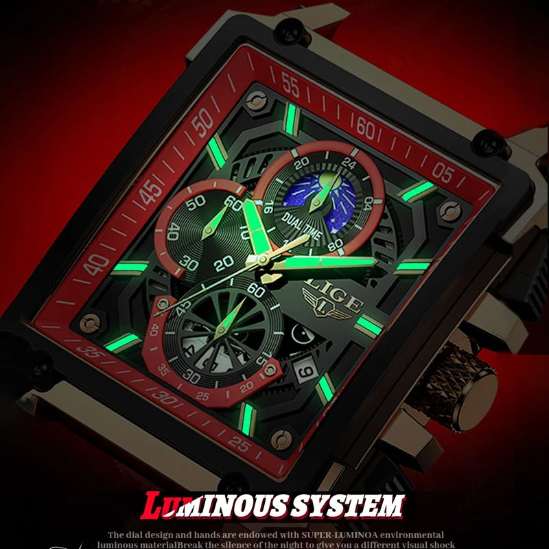 Orologio Uomo Quarzo Acciaio Inossidabile Orologio digitale Cronografo sportivo