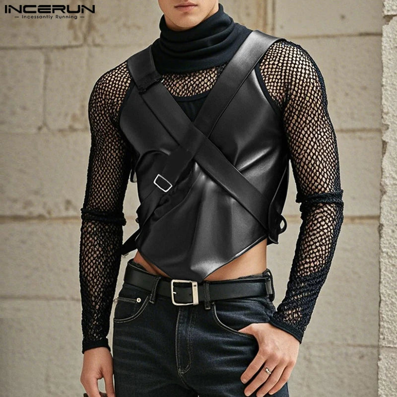 Fetisch Fashion Männer Oberteil Sexy Shirt Herren Body Hemd Transparent Clubwear