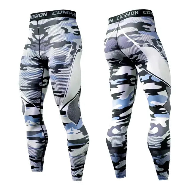 Pantaloni a Compressione da Uomo Leggings Calcio Corsa Palestra Leggins Calza
