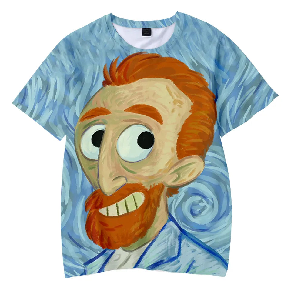 Männer Herren Fashion Vintage 3D T-Shirt Rundhals Unisex Sommer Streetwear