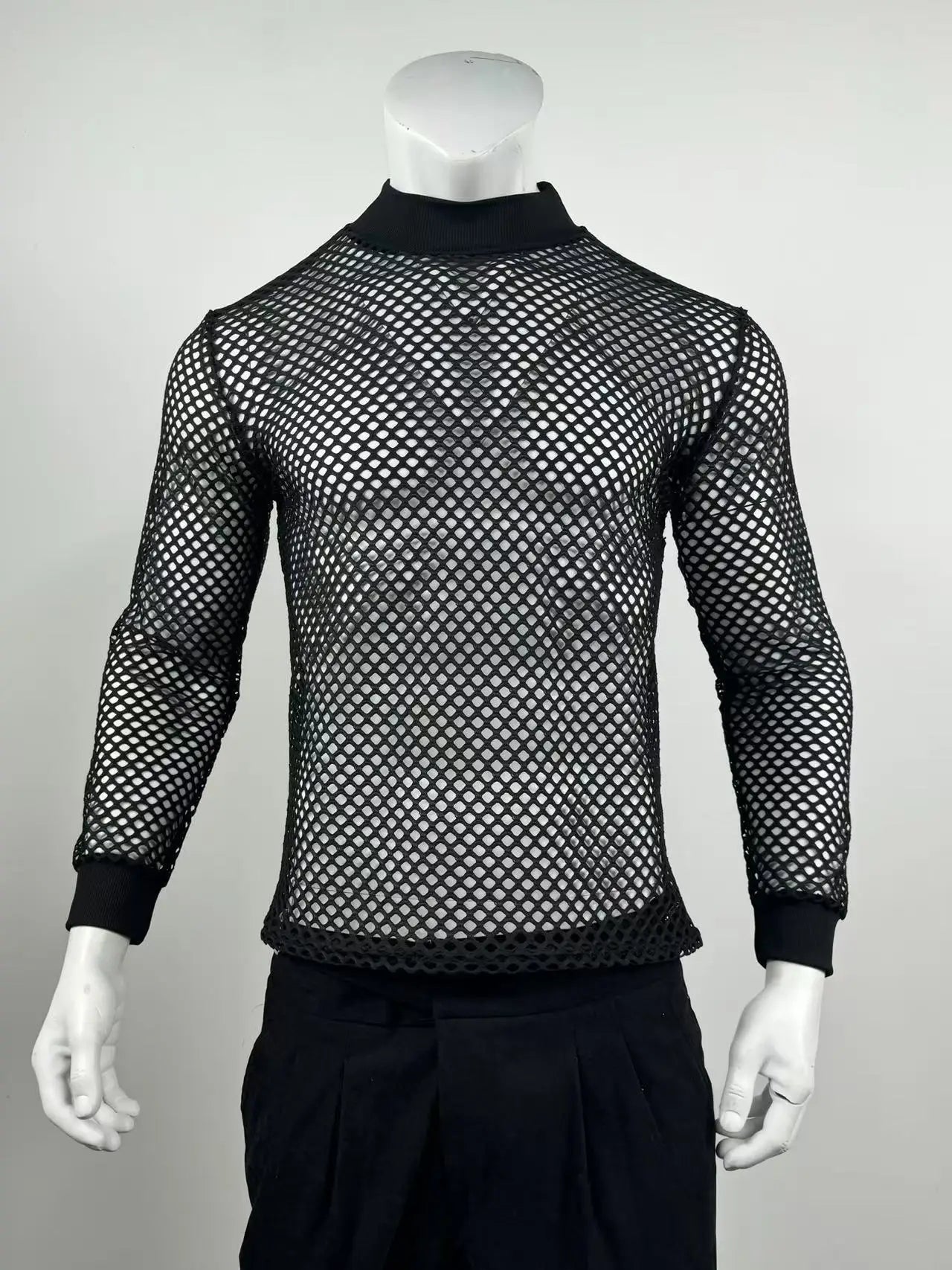Fetisch Fashion Männer Oberteil Sexy Shirt Herren Body Hemd Transparent Clubwear