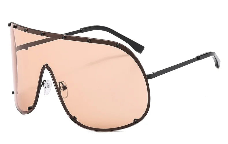 Damen Sonnenbrille Designer Luxus Brille Quadratische Übergröße Gläser Vintage