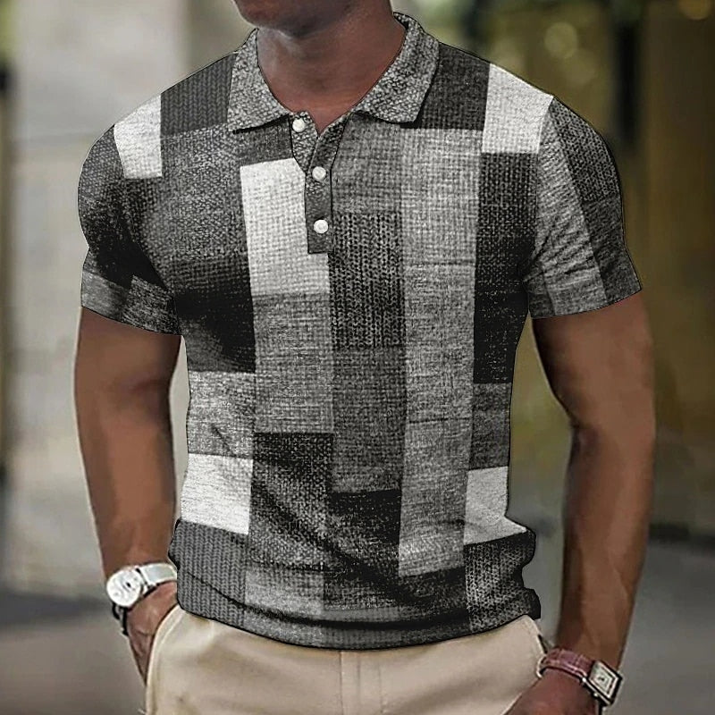 Herren Poloshirt POLO Shirt Zip Kontrast Kragen Kurzarm Slim Fit Hemd Polohemd Neu
