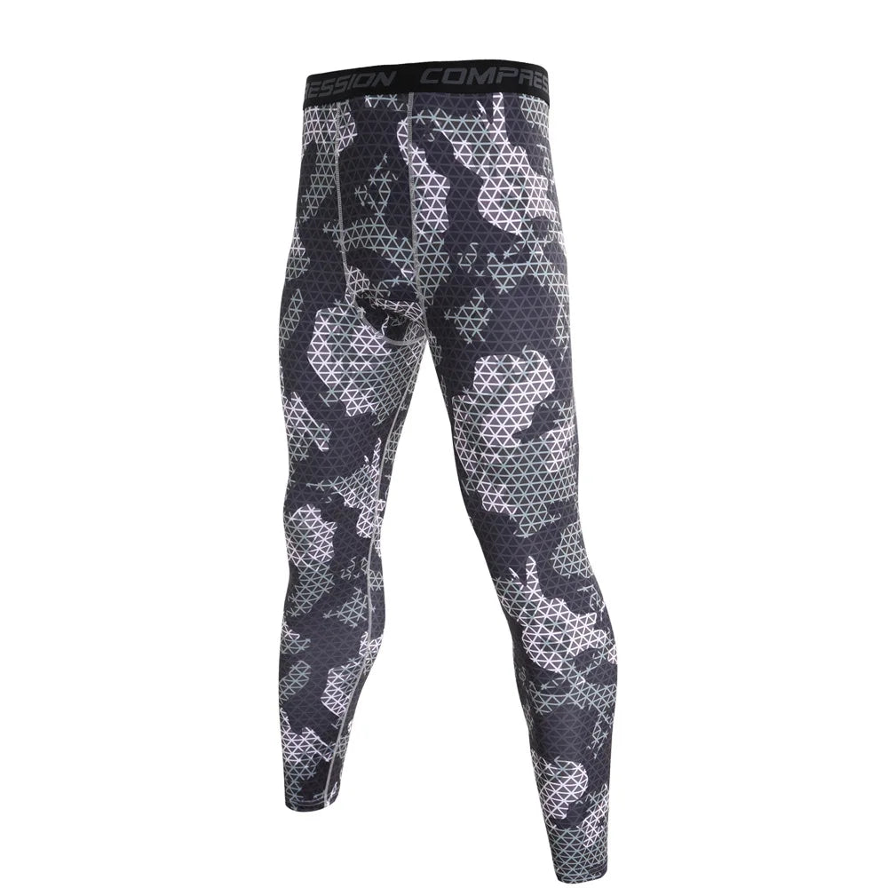 Pantaloni a Compressione da Uomo Leggings Calcio Corsa Palestra Leggins Calza