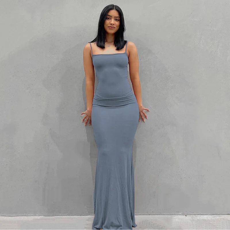 Damen Boho Sommerkleid Strandkleid Midikleid Freizeitkleid Ärmellos Trägerkleid