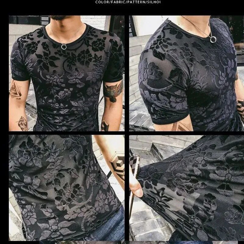 Fetisch Fashion Männer Sexy Bodysuits Herren Body Shirts Hemd Transparent Club